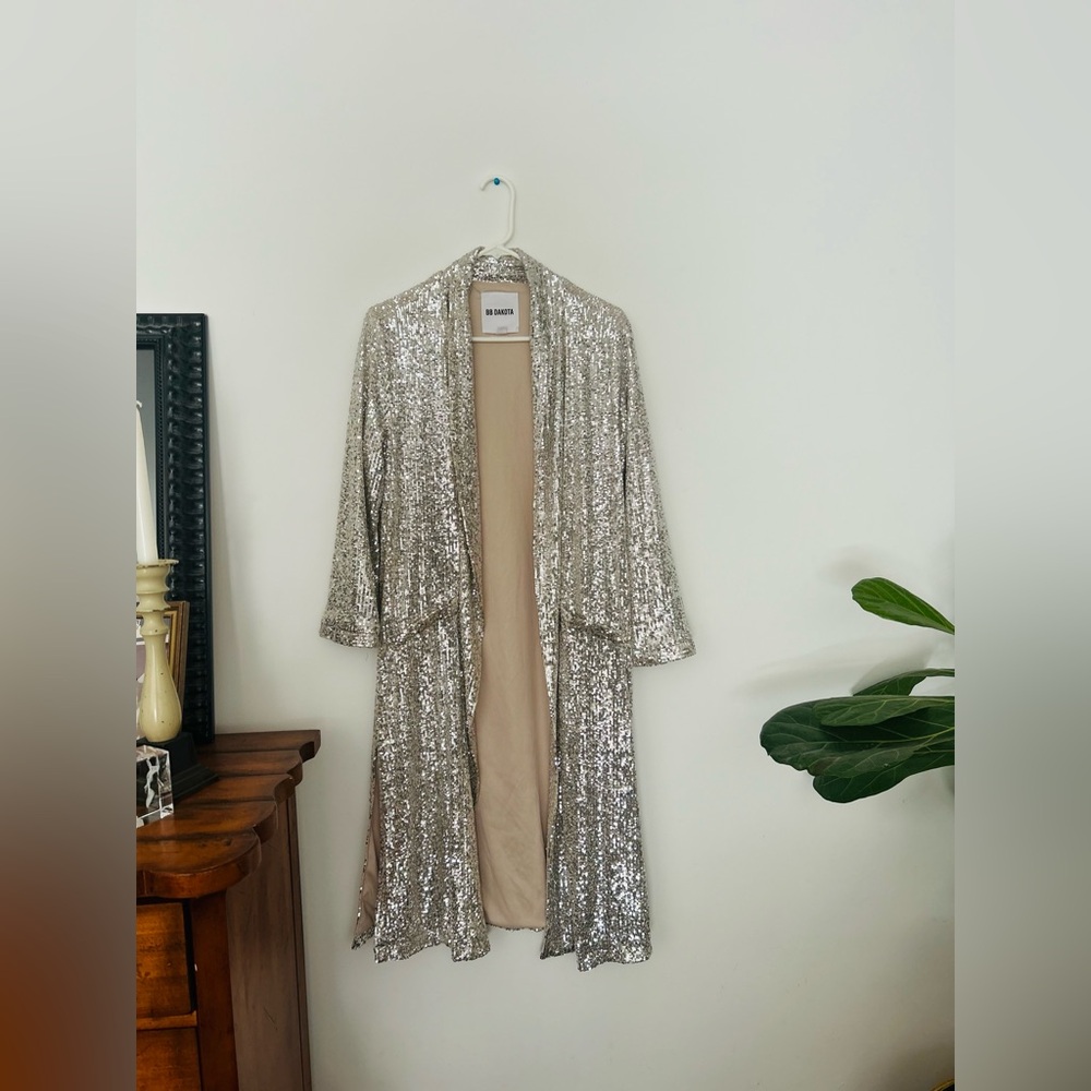 BB Dakota Metallic Sequin Coat